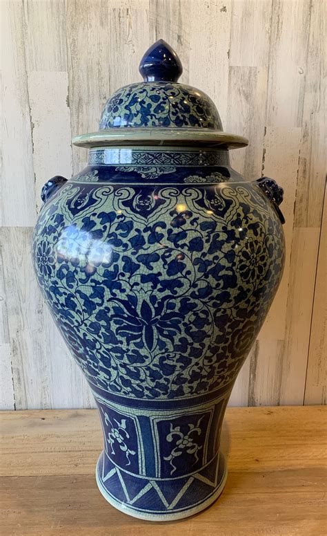 Vintage Blue And White Ginger Jar Extra Large 39 Inches High Etsy