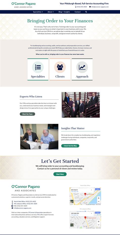 O’Connor, Pagano and Associates - Freelance Design - Pittsburgh