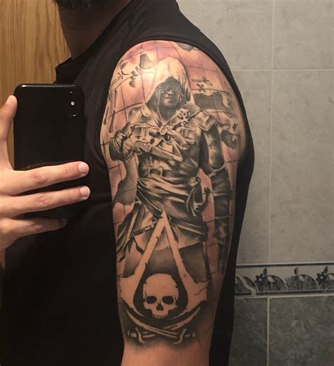 Assassins Creed Black Flag Tattoo By Elartedelbuho Tatuajes Assassins