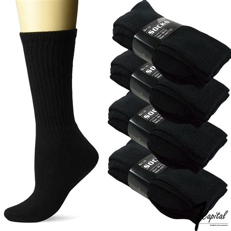 Lots 3 12 Pair Mens Black Crew Athletic Sports Work Cotton Socks Size 9 11 10 13 Ebay