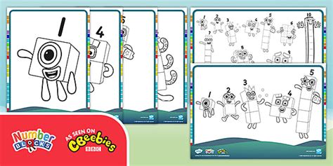 Free 👉 Numberblocks 1 10 Colouring Pages