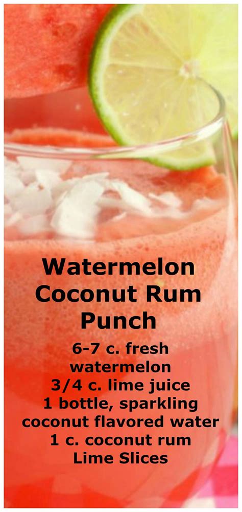 See all drink recipes summer rum cocktails for the best staycation grab your paper umbrellas and and get to shaking, stirring, and blending these fun summer rum cocktails. Watermelon Coconut Rum Punch | Coconut rum punches ...
