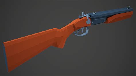 3d Model Stylized Sawed Off Shotgun Low Poly Mobile Ready Vr Ar Low