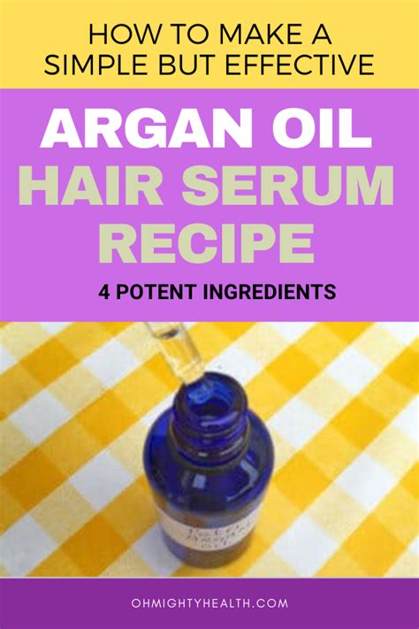 Diyhomemade Argan Oil Hair Serum Recipe Oh Mighty Health Hair