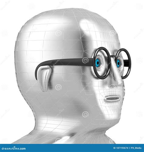 3d robot wearing glasses stock illustration illustration of metal 187193674