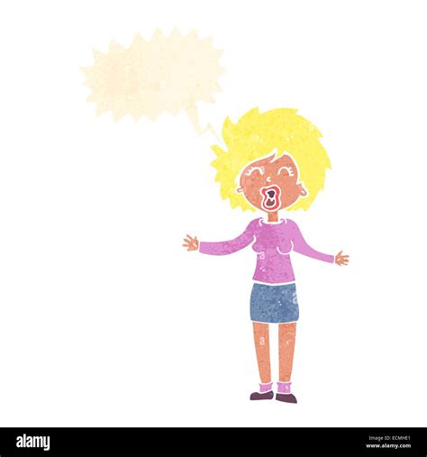 Cartoon Loud Woman With Speech Bubble Stock Vector Image Art Alamy