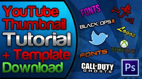 Youtube Custom Thumbnail Tutorial And Free Template Download Pack More