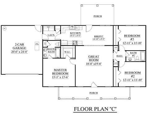 House Plan 1500 C The James C House Plans One Story House Floor