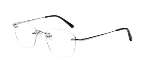 Silver Retro Vintage Square Rimless Eyeglasses Leslie