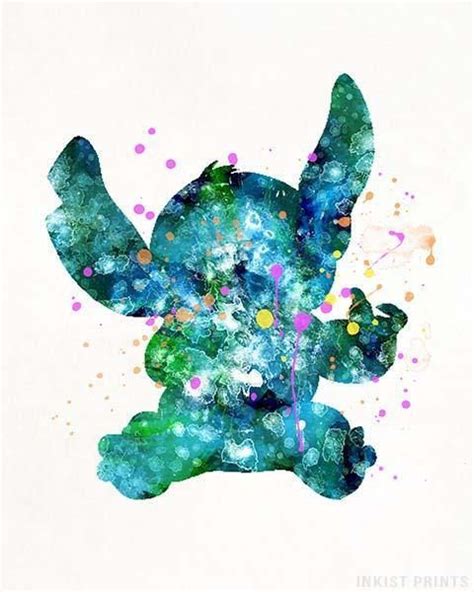 Stitch Disney Watercolor Wall Art Poster Prices From 995 Click