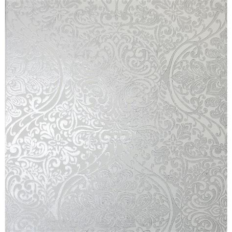 Arthouse Ogee Silver Kiss Foil Non Woven Wallpaper 903303