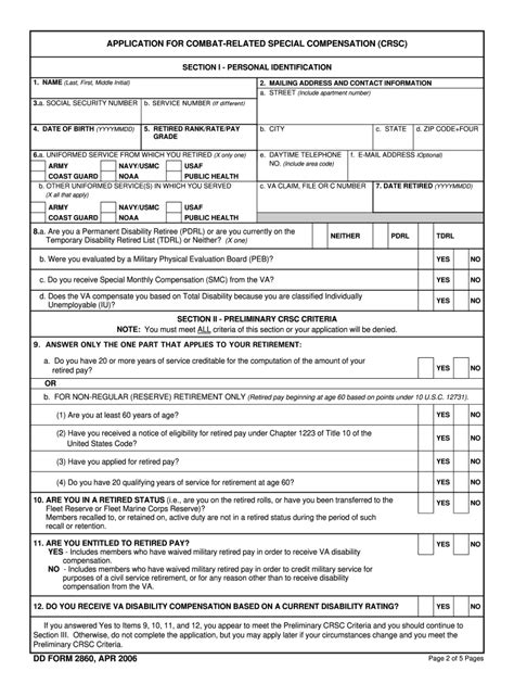 Dd Form 2860 Apr Fill Out And Sign Printable Pdf Template Signnow