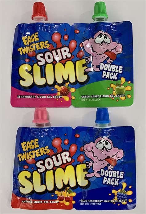 Buy Face Twisters Sour Slime Liquid Gel Candy Bundle 2 Double Packs