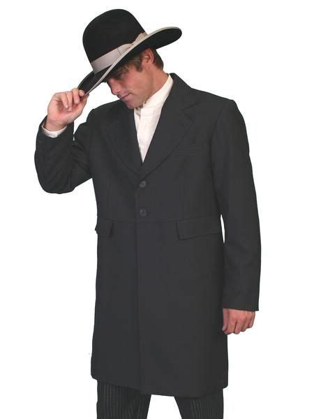 Mens Old West Collection Coat Wahmaker Frock Black Buttons Mens