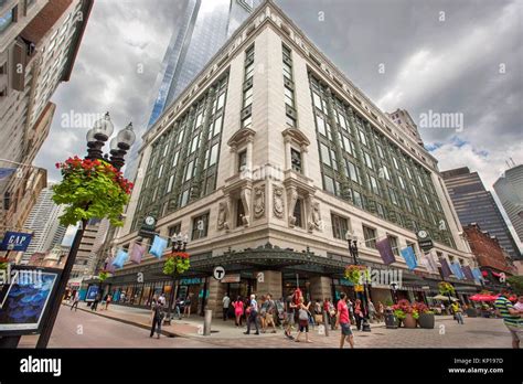 Downtown Crossing Building Stores Subway Entrance Boston Ma Usa