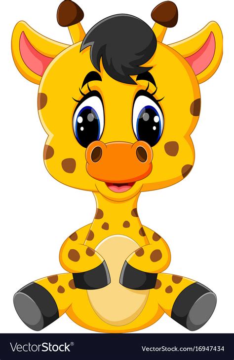 Cute Baby Cartoon Giraffe