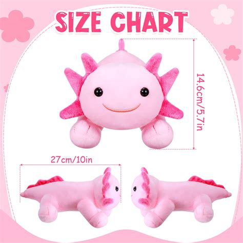 Buy Axolotl Plush Doll 2 Pieces Salamander Stuffed Toy Pink Stuffed