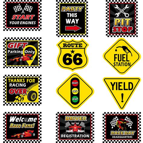 Buy 12 Pieces Racing Signs Race Car Party Decorations 98 118 Inch