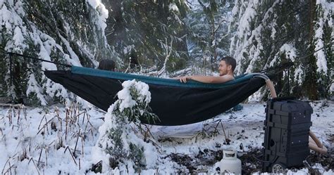 The hot tub in the veranda is a definite attraction, any time of the day or night (image: This Hot Tub Hammock Just Might Be The Most Relaxing Thing ...