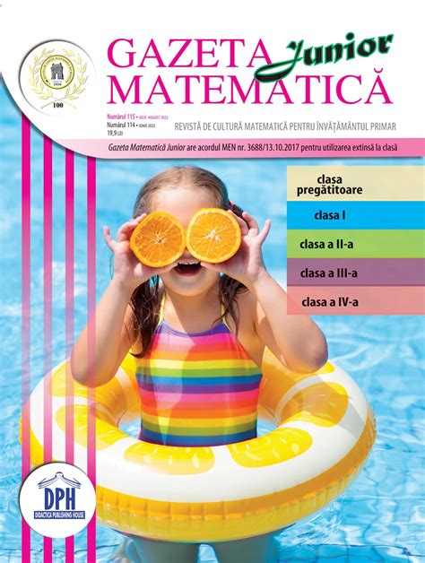 Gazeta Matematica Junior Nr 114 Iunie 115 Iulie August 2