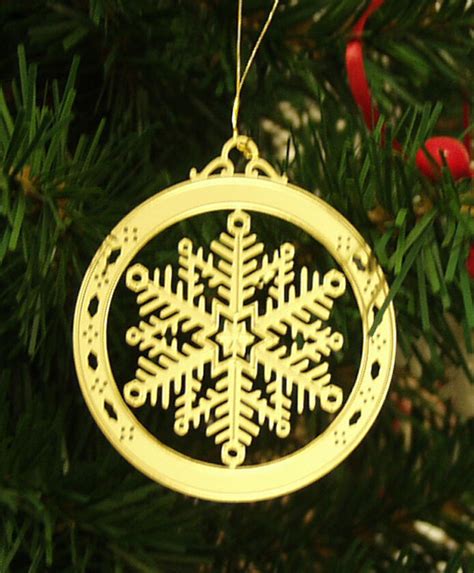Personalized Snowflake High Polished Brass Christmas