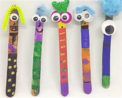 Lolly Stick Puppets Kids Craft Whimsical Mumblings