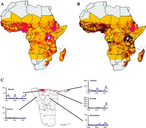 2 A Population Density Map Of Sub Saharan Africa B The Spatial