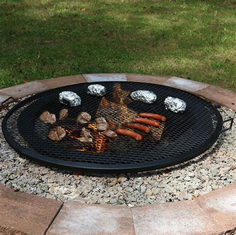 Outdoor fire pit cooking accessories. Round Outdoor Fire Pit Cooking Grill in Black | Fire pit ...