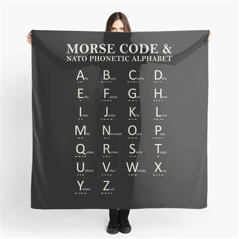 Morse Code And Phonetic Alphabet Scarf For Sale By Rogue Design