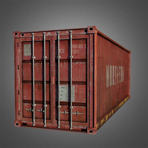 Cargo Container Conex 3d Model Game Ready Obj Fbx Dae Tga