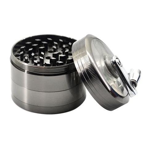 4 layers tobacco spice weeds grass aluminium grinder smoke crusher hand crank mill e2s in mills