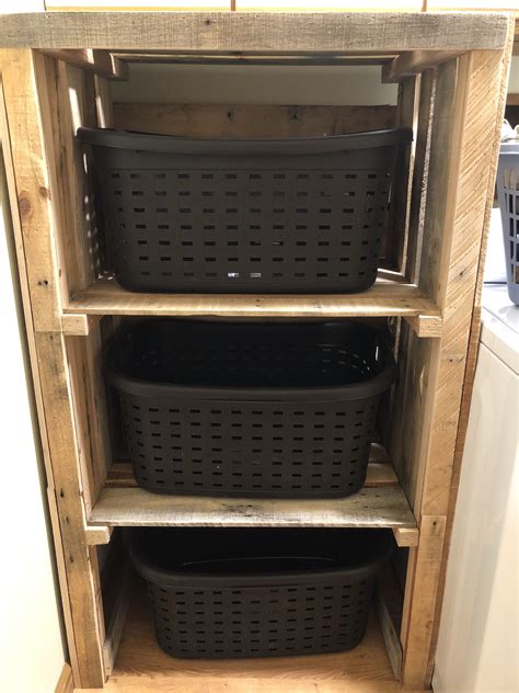 My Husband Made Me A Laundry Basket Storage Unit Love It Laundry