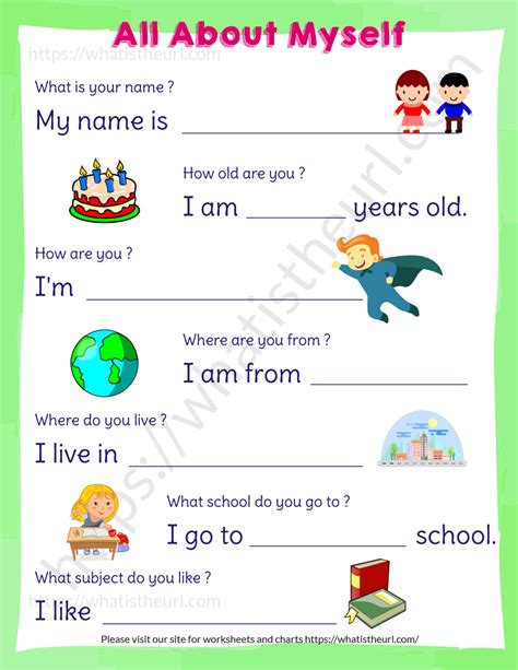 All About Myself Worksheet For Kg Ukg And Little Kids Your Home