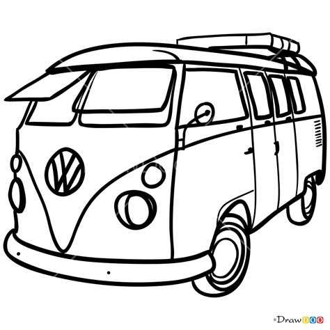 How To Draw Volkswagen Van Retro Cars