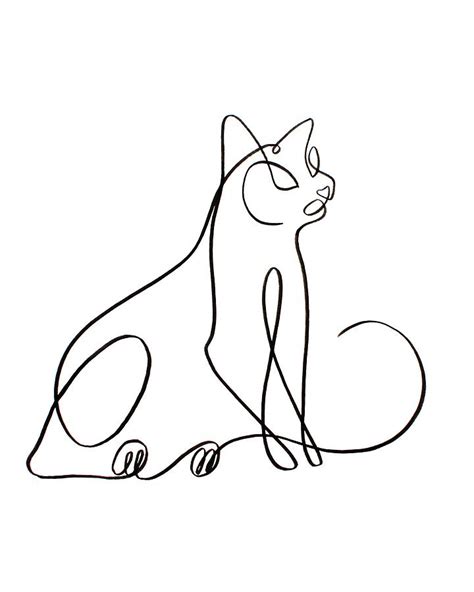 Sitting Cat Line Drawing Drawing By Taylor Walker Fine Art America