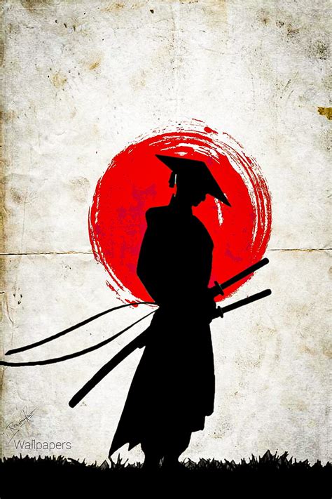 Samurai Japan Minimal Ninja Red Sun Ronin Ronin Samurai