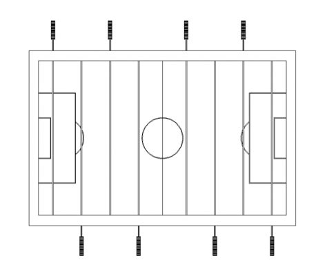 Football Table Detail 2d View Layout File In Dwg Format Cadbull