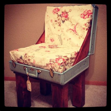 Suitcase Chair Diy Repurposed Items Suitcase Chair Repurposed Items