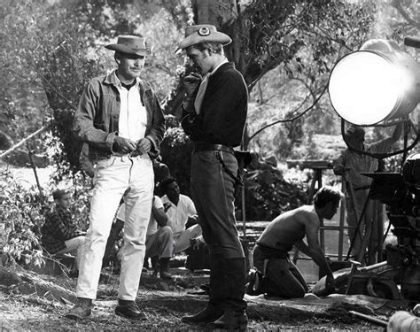 Richard Harris And Director Sam Peckinpah On The Set Of Major Dundee Sam Peckinpah
