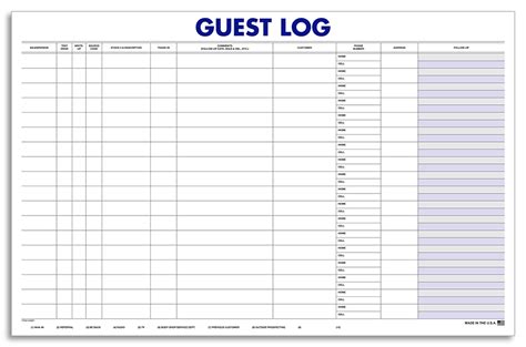 Guest Log Park Place Printing And Promotional Products Llc