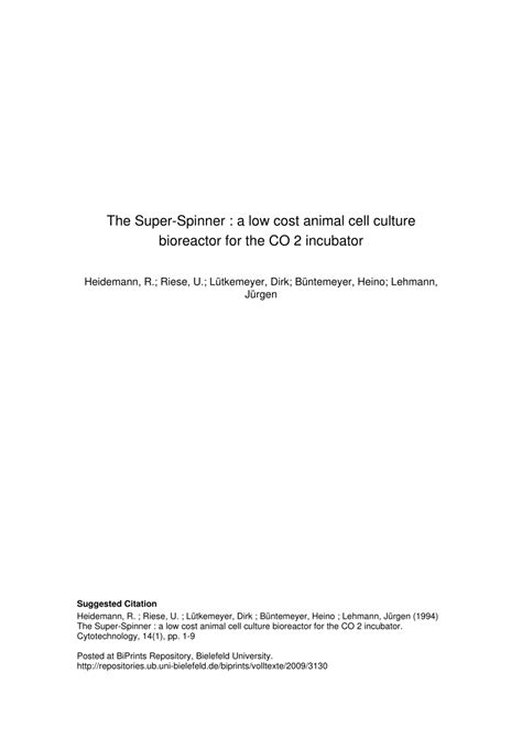Features cell wall cell membrane growth rate o2 requirement nutritional rqmt co2 requirement environmental fx size seeding density growth density. (PDF) The Super-Spinner: A low cost animal cell culture ...