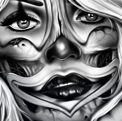 Chicano Drawings Chicano Art Tattoos Dark Art Drawings Clown Face Tattoo Face Tattoos