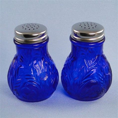 Mosser Glass Cobalt Salt Pepper Shakers At Ruby Lane Cobalt Glassware