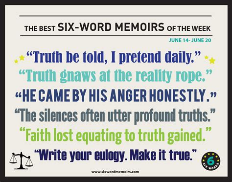 Truth Be Told I Pretend Daily The Best Six Word Memoirs Of The Week