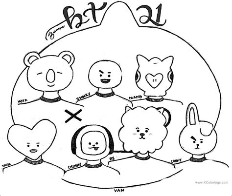 You can now download the best collection of bt21 coloring pages image to print. BT21 Coloring Pages - ColoringBay