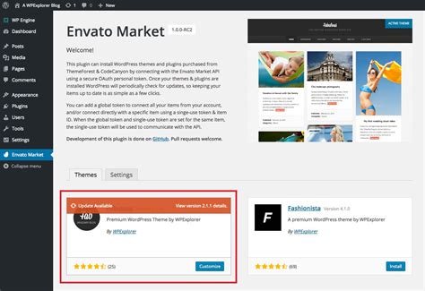 To update envato item using envato market plugin, you just need to click on update available link in the update notice. How To Automatically Update WordPress Themes with the ...