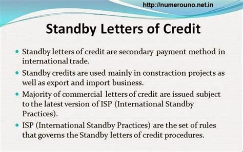 NumeroUno Business Consultants: What is Standby Letter of Credit (SLOC) and Use of That