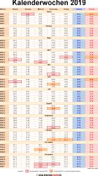 Kalender mit kalenderwochen (schweiz) direkt und kostenlos als wenn sie auf der suche nach einer übersichtlichen darstellung der kalenderwochen 2021 für die. Kalenderwochen 2019 mit Vorlagen für Excel, Word & PDF