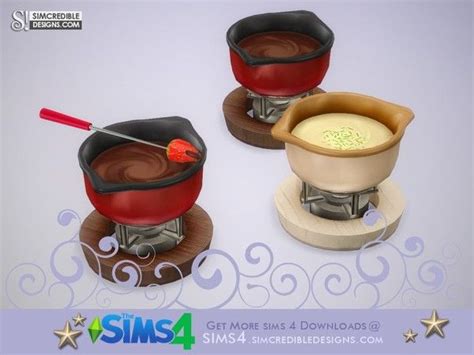 Simcredibles Cheers Fondue Pot Decor Sims 4 Sims Sims 4 Collections
