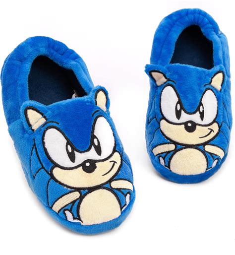 Buy Sonic The Hedgehog Slippers Kids Plush Embroidered Face 3d